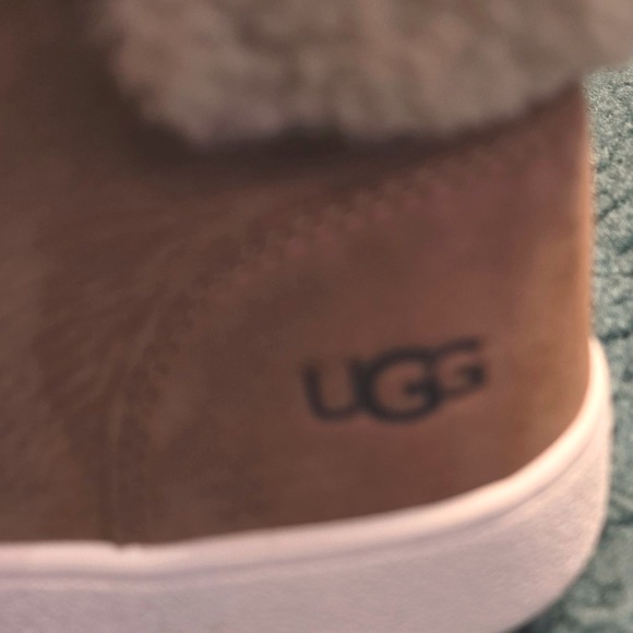 UGG Womens Size 10 Olive Chestnut Leather High Top Sneakers Fur Trimmed 1019716 - Picture 5 of 12